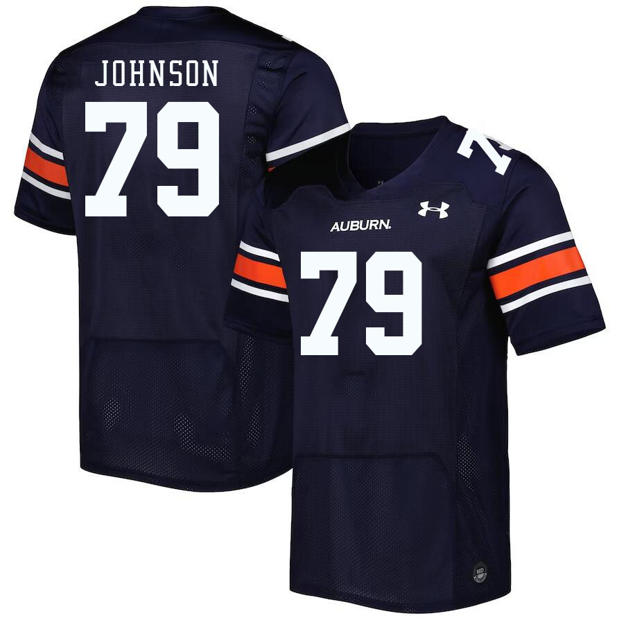 Men #79 Tyler Johnson Auburn Tigers College Football Jerseys Stitched Sale-Navy